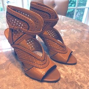 Nine West Brown Leather High Ankle Heels